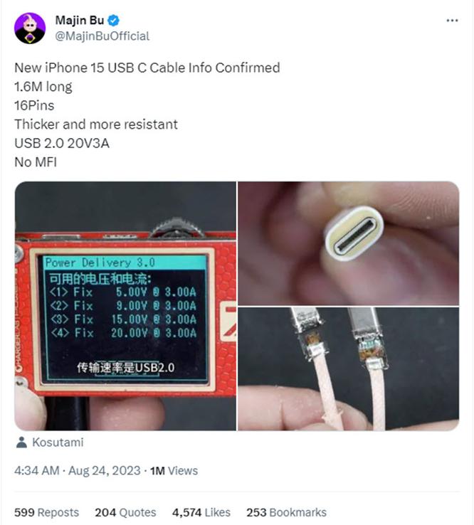 Đây là khuyết điểm lớn của cáp sạc USB-C cho dòng iPhone 15 tiêu chuẩn