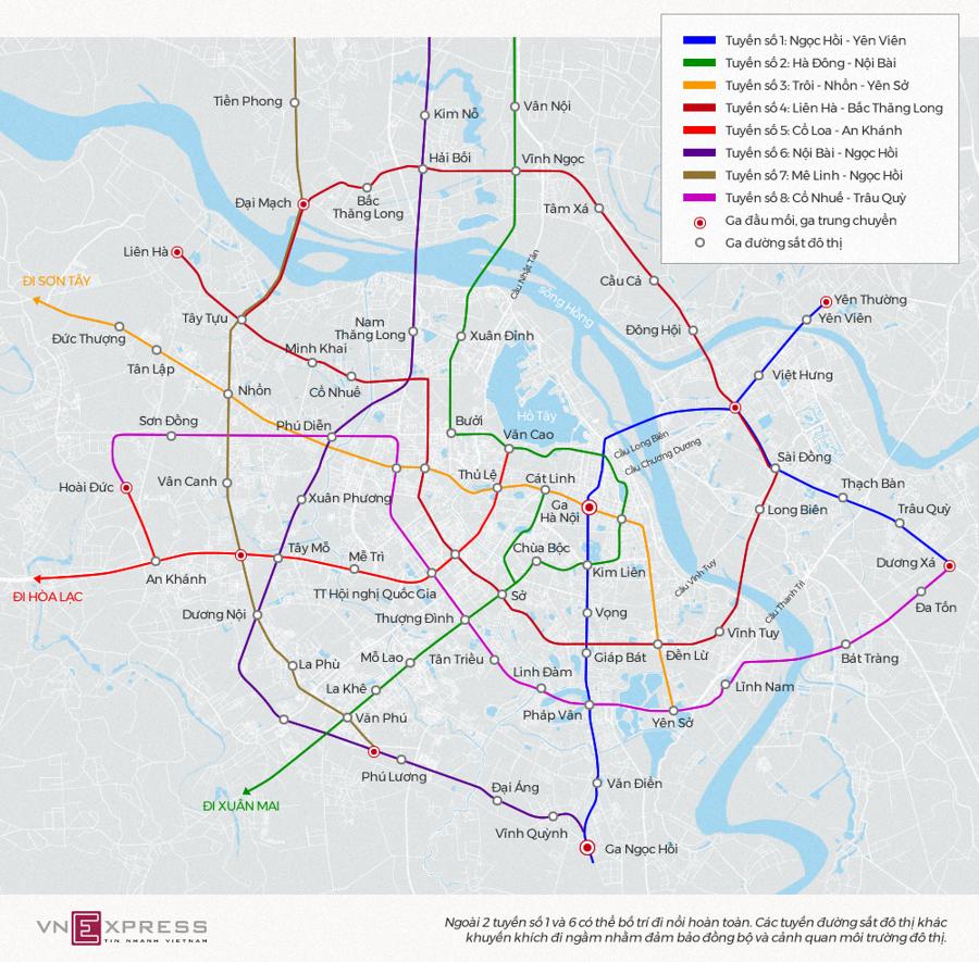 Hà Nội cần 888.000 tỷ đồng cho 9 tuyến đường sắt đô thị